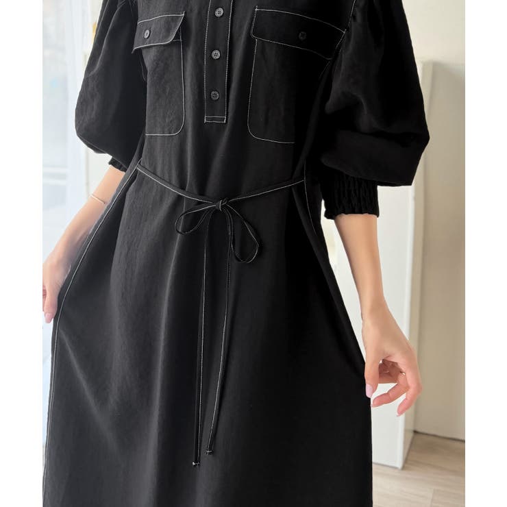 【防シワ機能付き】主役級！さらりと着られるシンプル派のためのノーカラー袖ボリュー… | Classical Elf  | 詳細画像30 