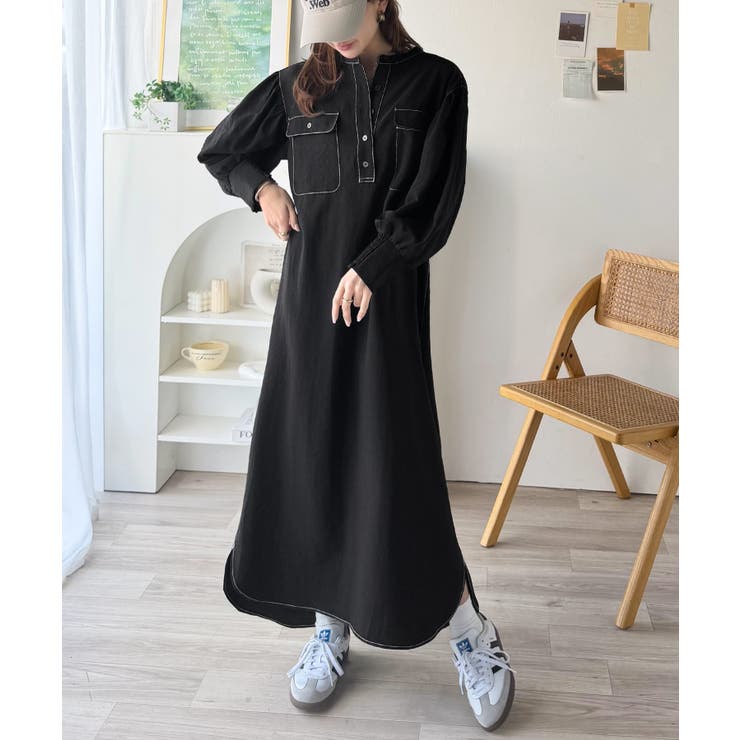 【防シワ機能付き】主役級！さらりと着られるシンプル派のためのノーカラー袖ボリュー… | Classical Elf  | 詳細画像5 