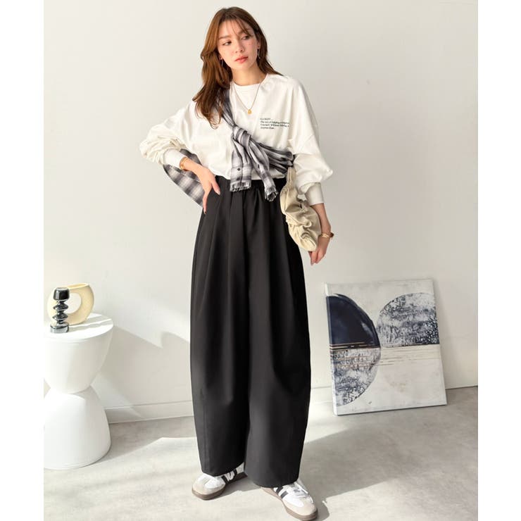 ゆるく、美しく、すらり整う。ボリュームギャザーイージータックパンツ(ウエストゴム… | Classical Elf  | 詳細画像9 