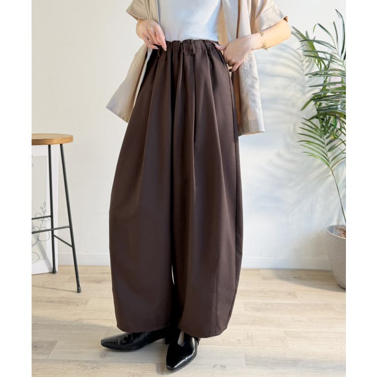 ゆるく、美しく、すらり整う。ボリュームギャザーイージータックパンツ(ウエストゴム… | Classical Elf  | 詳細画像15 