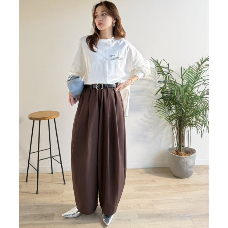 ゆるく、美しく、すらり整う。ボリュームギャザーイージータックパンツ(ウエストゴム… | Classical Elf  | 詳細画像20 