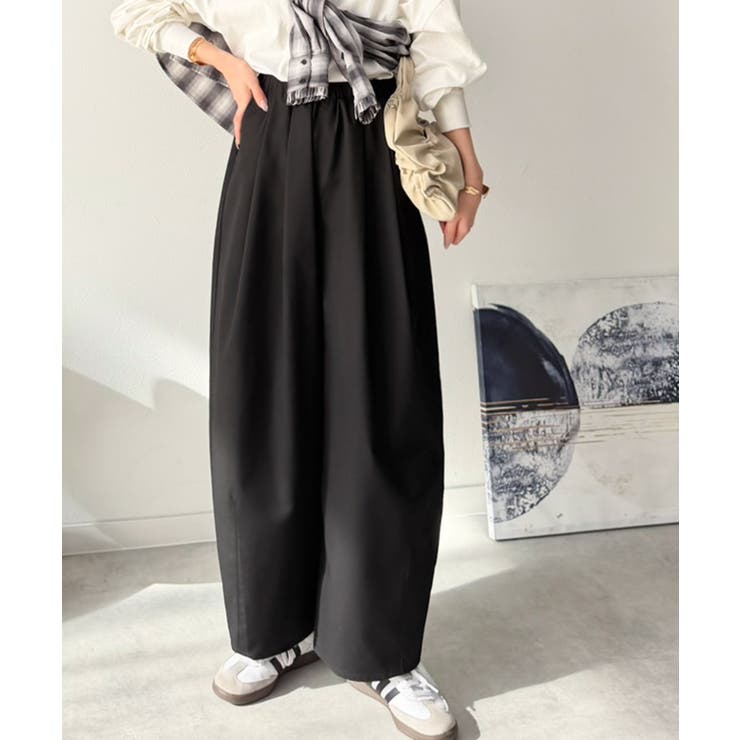 ゆるく、美しく、すらり整う。ボリュームギャザーイージータックパンツ(ウエストゴム… | Classical Elf  | 詳細画像3 