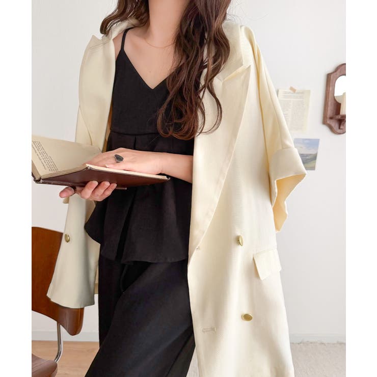 きちんと感も、抜け感も。夏に着られるテーラード。ショートスリーブオーバーサイズジ… | Classical Elf  | 詳細画像8 