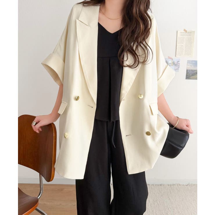 きちんと感も、抜け感も。夏に着られるテーラード。ショートスリーブオーバーサイズジ… | Classical Elf  | 詳細画像9 