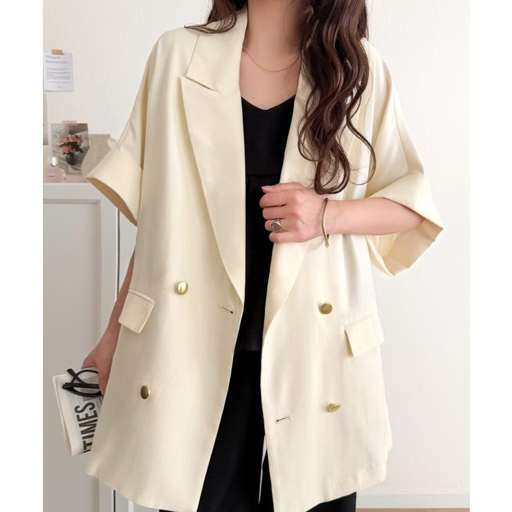 きちんと感も、抜け感も。夏に着られるテーラード。ショートスリーブオーバーサイズジ… | Classical Elf  | 詳細画像10 