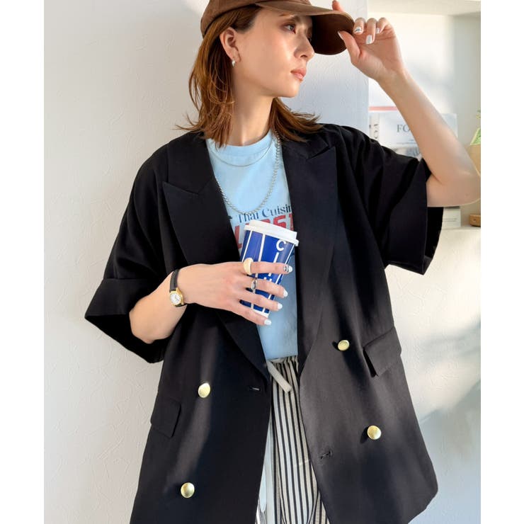 きちんと感も、抜け感も。夏に着られるテーラード。ショートスリーブオーバーサイズジ… | Classical Elf  | 詳細画像13 