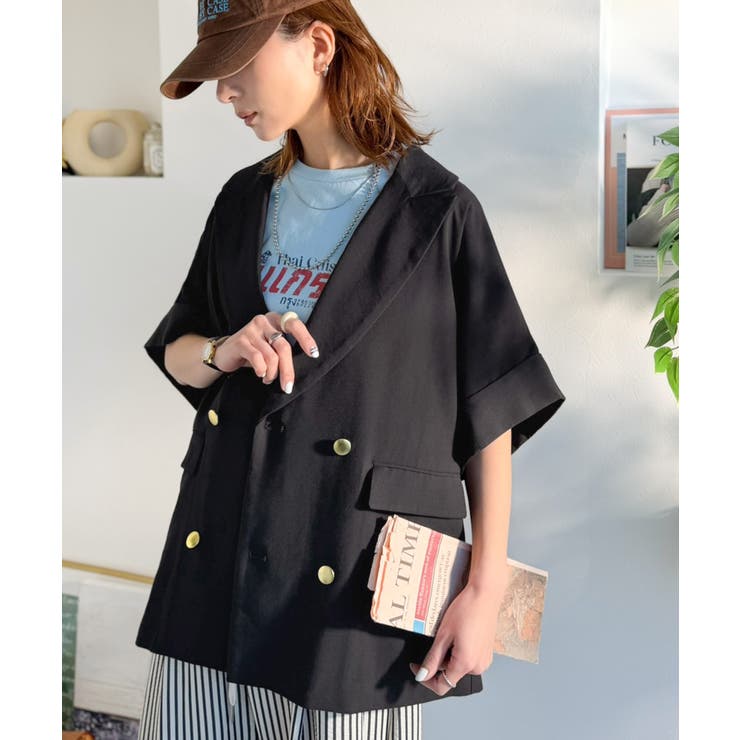 きちんと感も、抜け感も。夏に着られるテーラード。ショートスリーブオーバーサイズジ… | Classical Elf  | 詳細画像14 