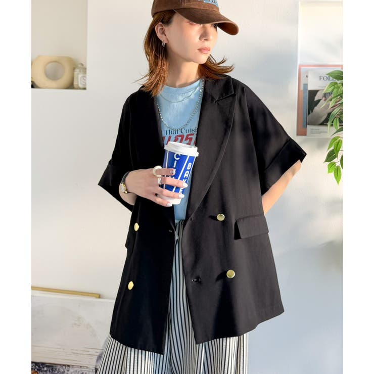 きちんと感も、抜け感も。夏に着られるテーラード。ショートスリーブオーバーサイズジ… | Classical Elf  | 詳細画像16 