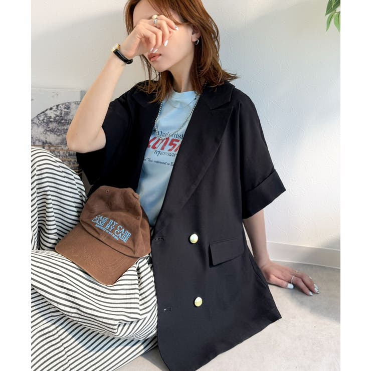 きちんと感も、抜け感も。夏に着られるテーラード。ショートスリーブオーバーサイズジ… | Classical Elf  | 詳細画像17 