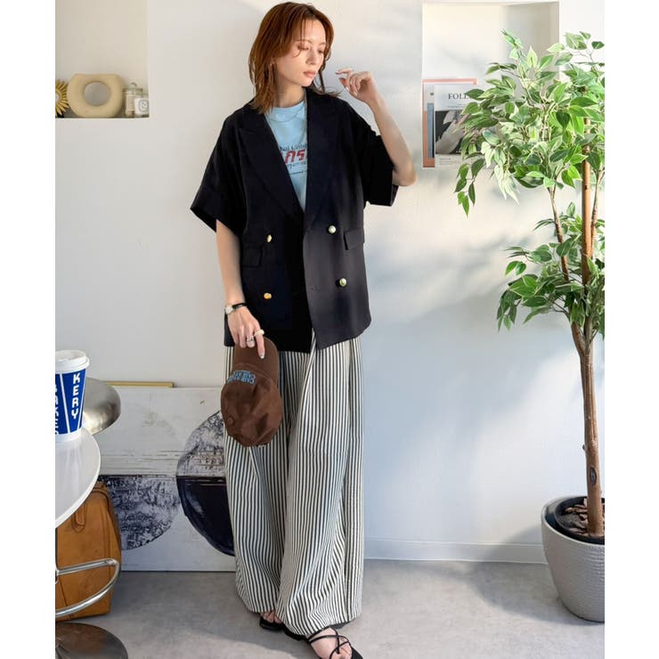 きちんと感も、抜け感も。夏に着られるテーラード。ショートスリーブオーバーサイズジ… | Classical Elf  | 詳細画像18 