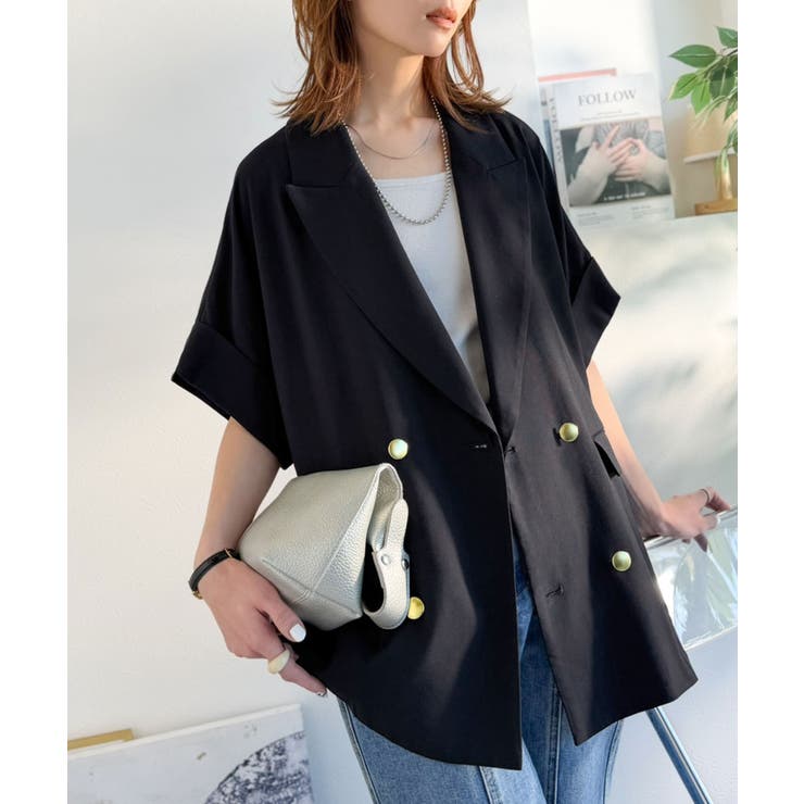 きちんと感も、抜け感も。夏に着られるテーラード。ショートスリーブオーバーサイズジ… | Classical Elf  | 詳細画像19 