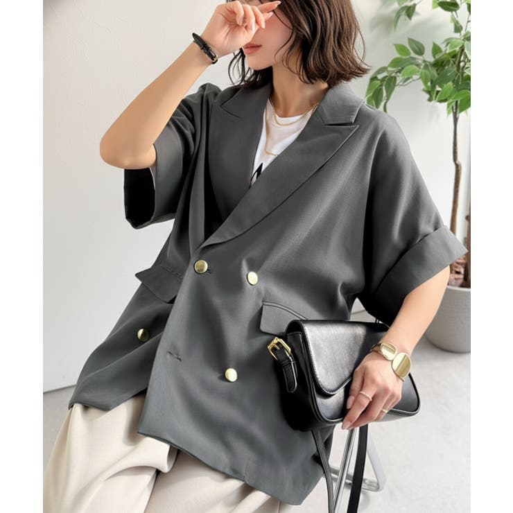 きちんと感も、抜け感も。夏に着られるテーラード。ショートスリーブオーバーサイズジ… | Classical Elf  | 詳細画像25 