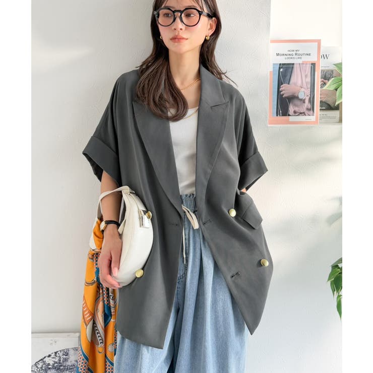 きちんと感も、抜け感も。夏に着られるテーラード。ショートスリーブオーバーサイズジ… | Classical Elf  | 詳細画像27 