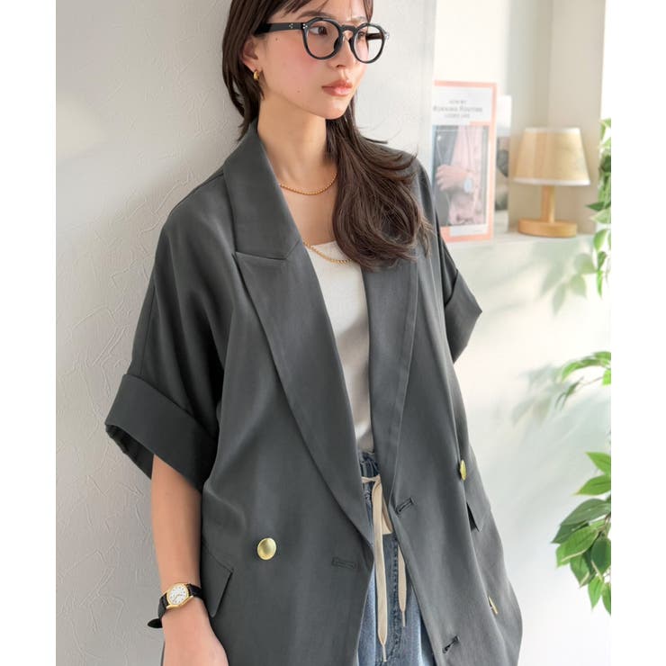 きちんと感も、抜け感も。夏に着られるテーラード。ショートスリーブオーバーサイズジ… | Classical Elf  | 詳細画像28 