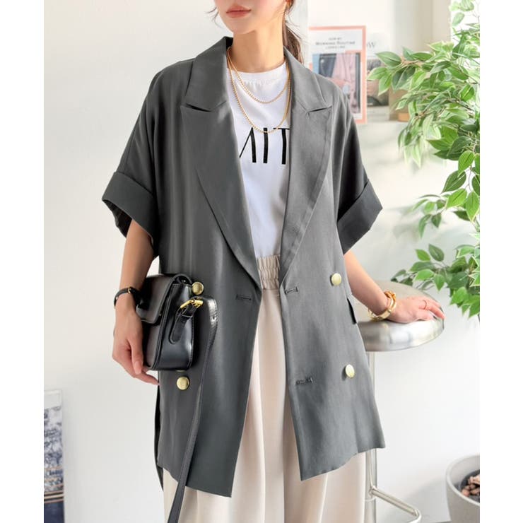 きちんと感も、抜け感も。夏に着られるテーラード。ショートスリーブオーバーサイズジ… | Classical Elf  | 詳細画像34 