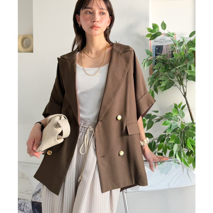 きちんと感も、抜け感も。夏に着られるテーラード。ショートスリーブオーバーサイズジ… | Classical Elf  | 詳細画像37 