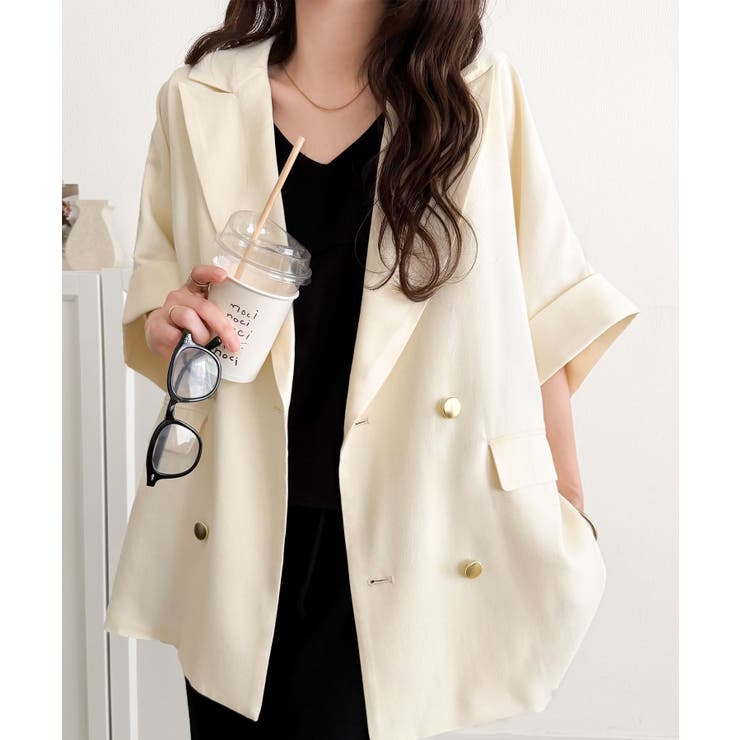 きちんと感も、抜け感も。夏に着られるテーラード。ショートスリーブオーバーサイズジ… | Classical Elf  | 詳細画像1 