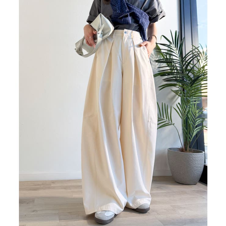 旬なワイドシルエットが目を惹く１着♪タックバレルレッグパンツ | Classical Elf  | 詳細画像3 