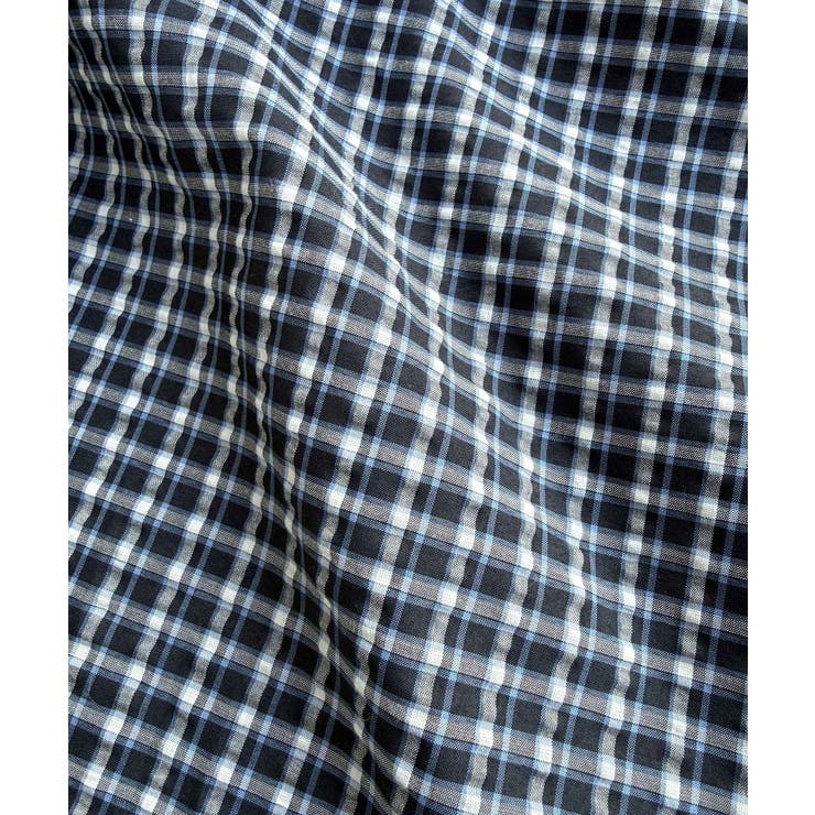 履くだけでお洒落見え。涼しげ素材で魅せる。サッカーチェックタックワイドパンツ | Classical Elf  | 詳細画像45 