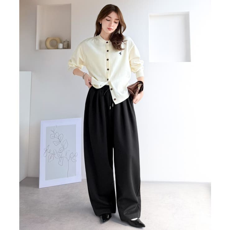 きれいめに穿ける。ダンボール素材オーバーサイズ２タックイージーパンツ（ワイド） | Classical Elf  | 詳細画像8 