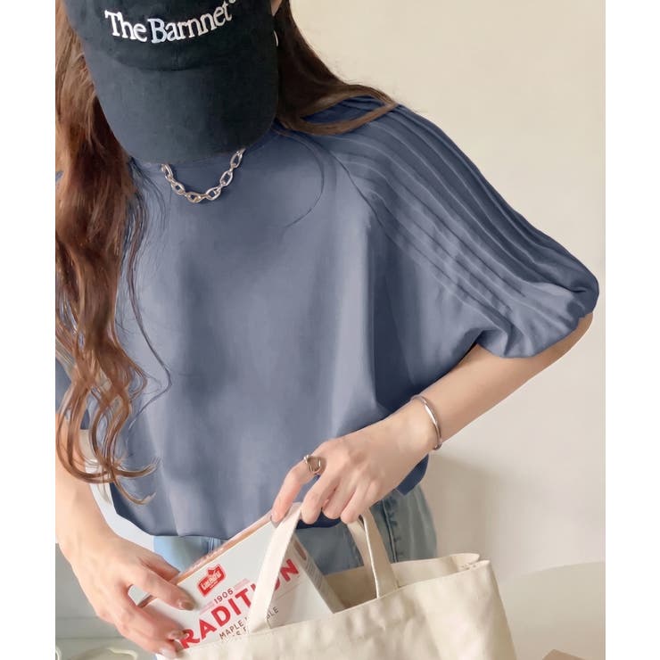 カジュアルな中にも上品さを。綿100% 袖山タックラグラン半袖Tシャツ | Classical Elf  | 詳細画像20 