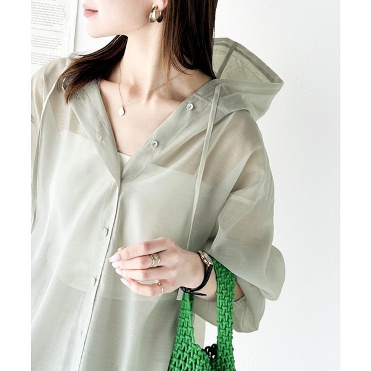 大人のこなれ感。ビッグフードシアーシャツパーカー[品番：WZ000005166