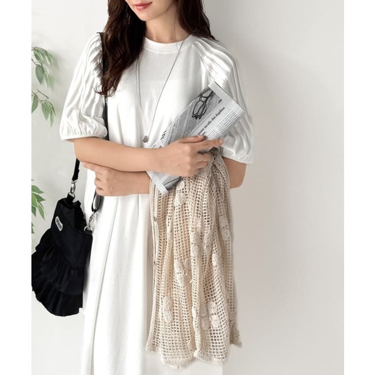 綿100% さらりと上品にきまる。袖タックラグラン半袖ワンピース（ロング丈） | Classical Elf  | 詳細画像8 