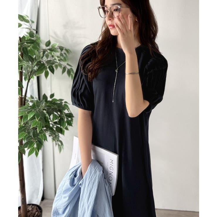 綿100% さらりと上品にきまる。袖タックラグラン半袖ワンピース（ロング丈） | Classical Elf  | 詳細画像21 