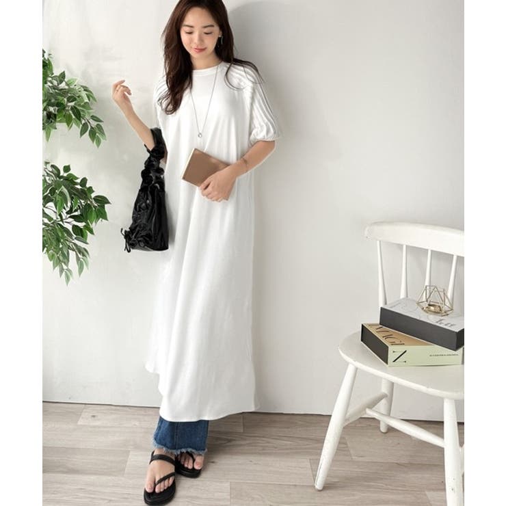 綿100% さらりと上品にきまる。袖タックラグラン半袖ワンピース（ロング丈） | Classical Elf  | 詳細画像5 