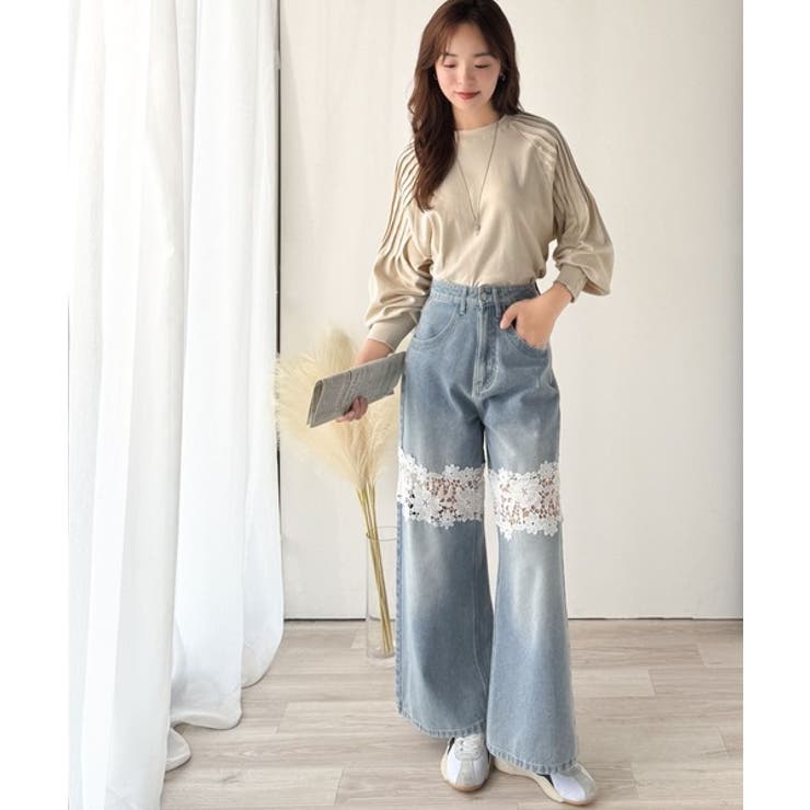 カジュアルな中にも上品さを。綿100%袖山タックラグラン長袖Tシャツ | Classical Elf  | 詳細画像9 