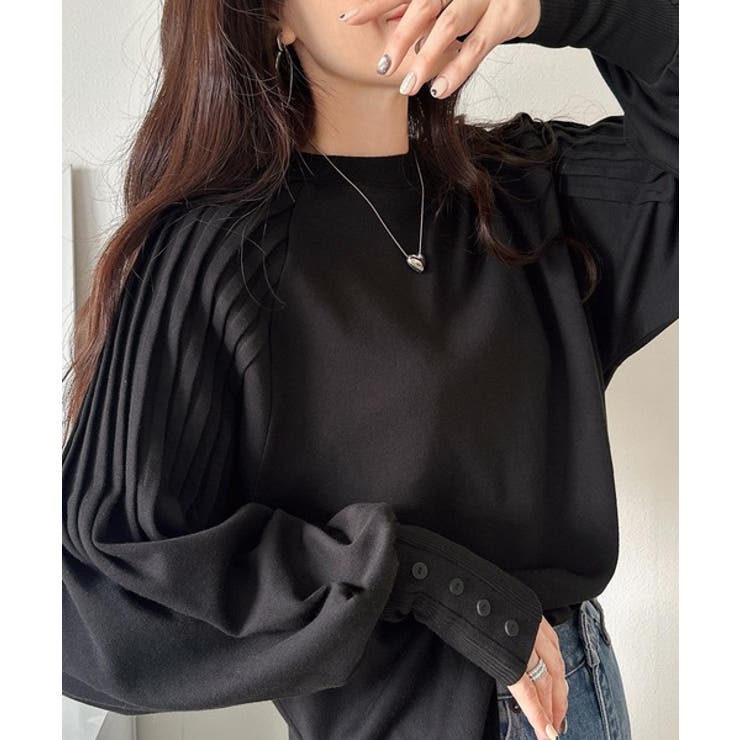 カジュアルな中にも上品さを。綿100%袖山タックラグラン長袖Tシャツ | Classical Elf  | 詳細画像12 