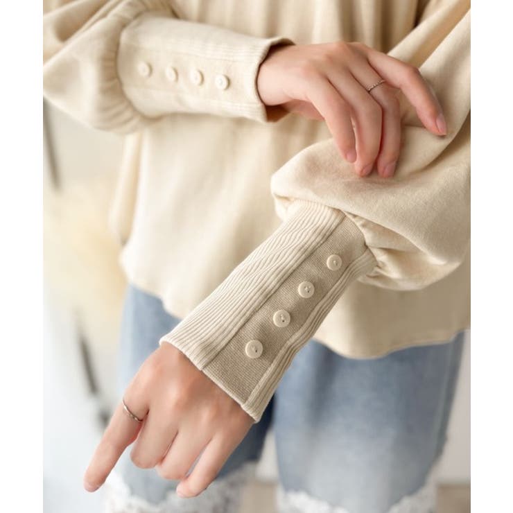 カジュアルな中にも上品さを。綿100%袖山タックラグラン長袖Tシャツ | Classical Elf  | 詳細画像24 