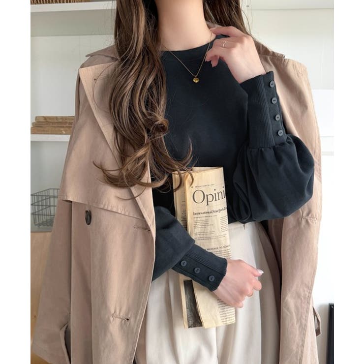 カジュアルな中にも上品さを。綿100%袖山タックラグラン長袖Tシャツ | Classical Elf  | 詳細画像37 