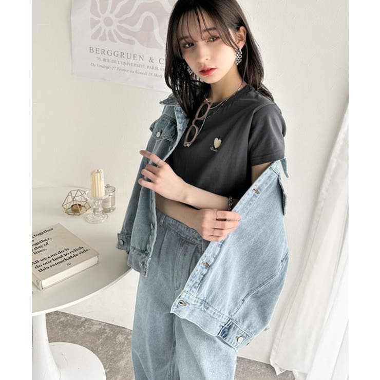 トレンドをまとう。綿100％シルケット風ハート胸サガラ刺繍Tシャツ（半袖） | Classical Elf  | 詳細画像20 