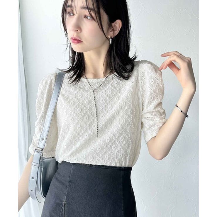 着るだけで華やかに。ふくれジャガード袖タックギャザープルオーバー（半袖） | Classical Elf  | 詳細画像9 