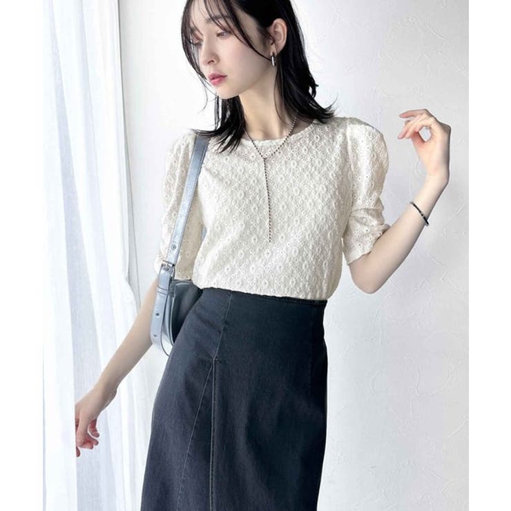 着るだけで華やかに。ふくれジャガード袖タックギャザープルオーバー（半袖） | Classical Elf  | 詳細画像15 