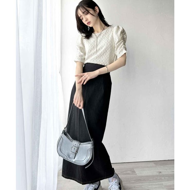 着るだけで華やかに。ふくれジャガード袖タックギャザープルオーバー（半袖） | Classical Elf  | 詳細画像16 