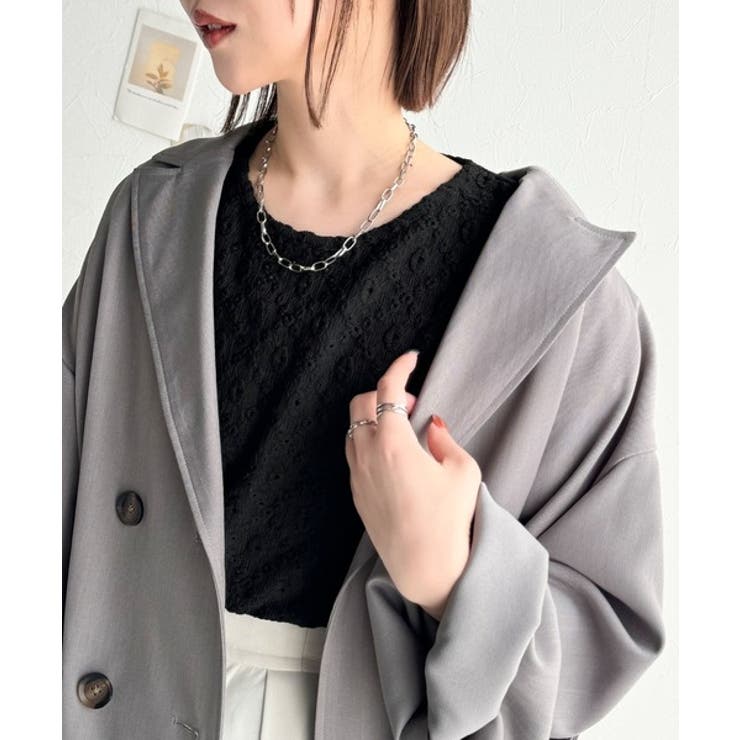 着るだけで華やかに。ふくれジャガード袖タックギャザープルオーバー（半袖） | Classical Elf  | 詳細画像24 