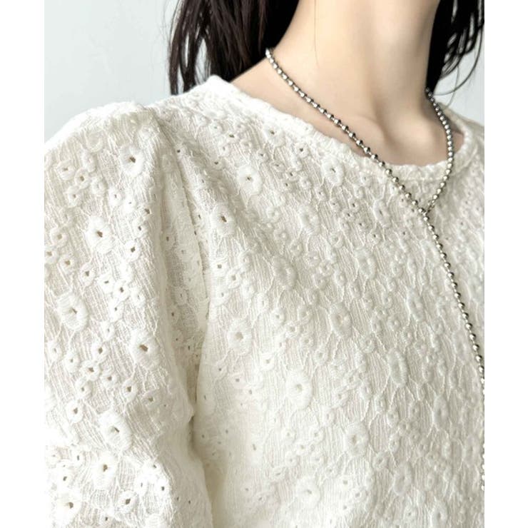 着るだけで華やかに。ふくれジャガード袖タックギャザープルオーバー（半袖） | Classical Elf  | 詳細画像26 