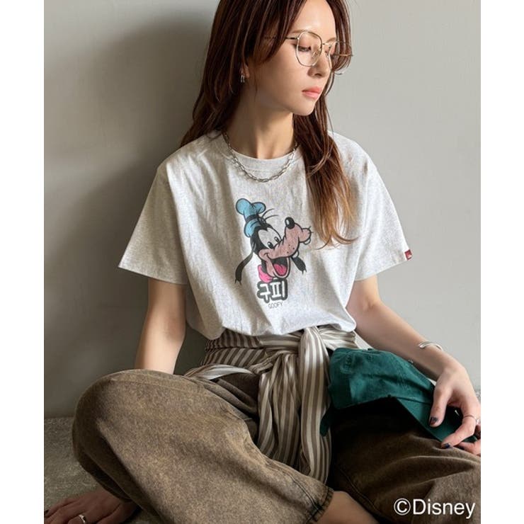 韓国風が今っぽい。ディズニーキャラクターデザイン半袖Tシャツ