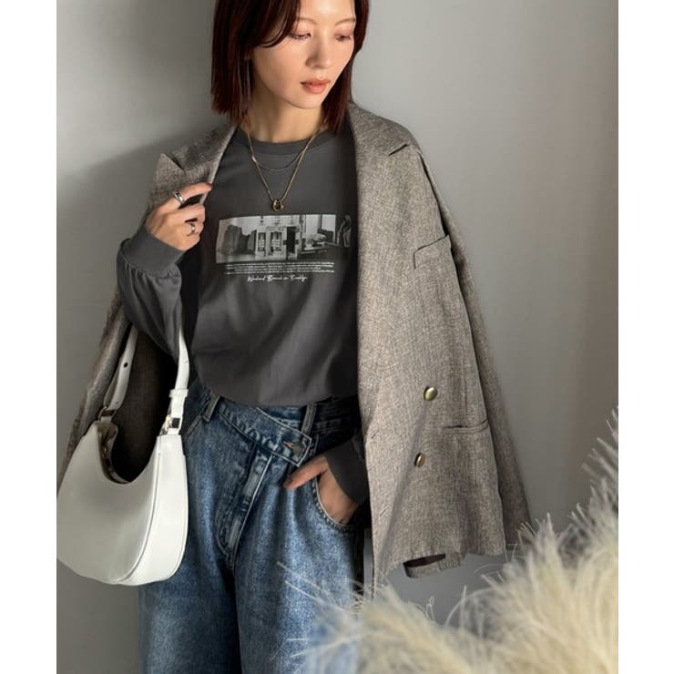 一枚でも、レイヤードでも。モードな雰囲気で魅せる綿100％モノクロフォトプリント… | Classical Elf  | 詳細画像15 