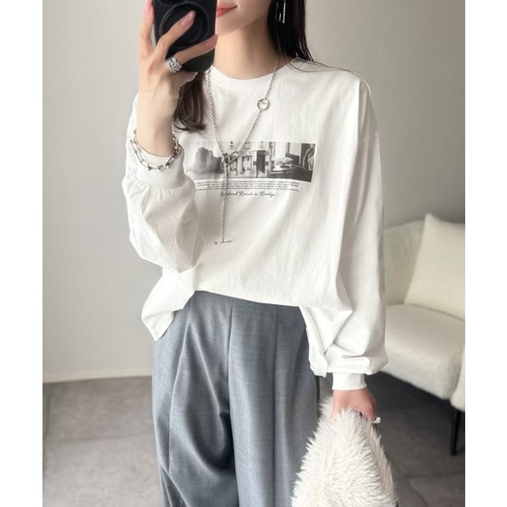 一枚でも、レイヤードでも。モードな雰囲気で魅せる綿100％モノクロフォトプリント… | Classical Elf  | 詳細画像1 