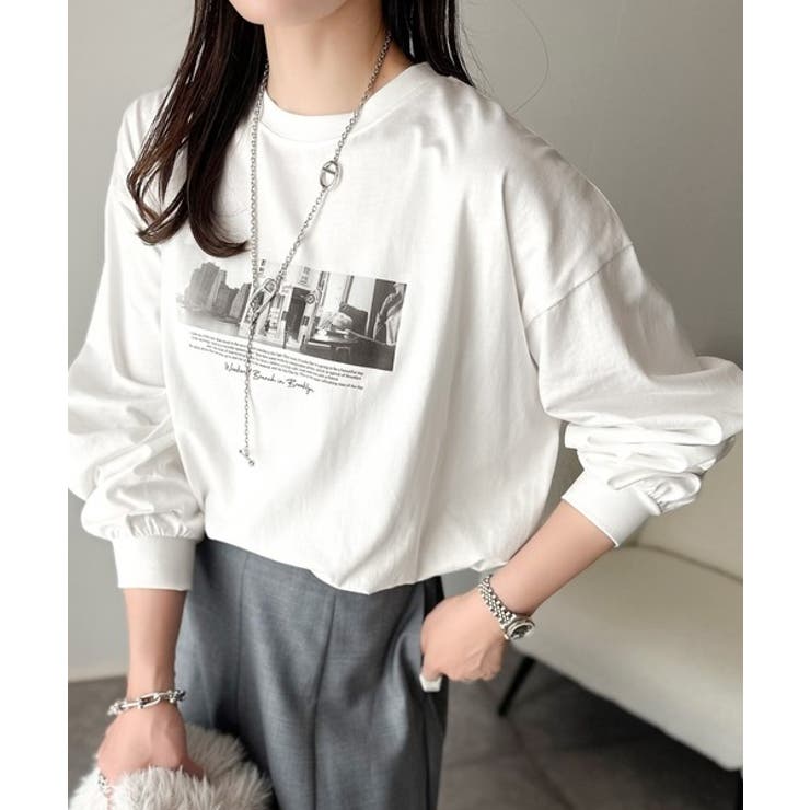 一枚でも、レイヤードでも。モードな雰囲気で魅せる綿100％モノクロフォトプリント… | Classical Elf  | 詳細画像3 