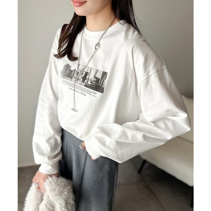 一枚でも、レイヤードでも。モードな雰囲気で魅せる綿100％モノクロフォトプリント… | Classical Elf  | 詳細画像4 