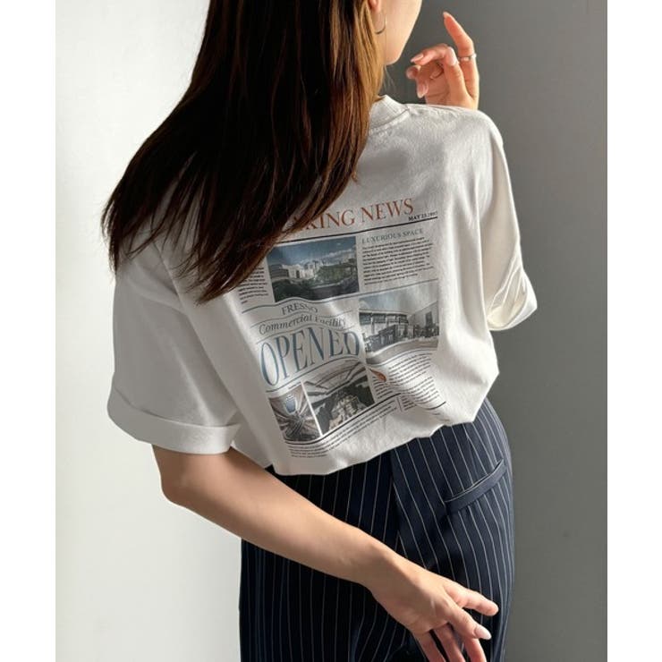 纏うだけで、洒落感アップデート◎綿100％ニュースペーパーロゴプリントオーバーサ… | Classical Elf  | 詳細画像5 