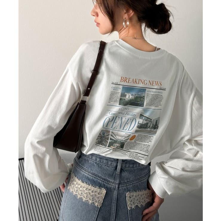 纏うだけで、洒落感アップデート◎綿100％ニュースペーパーロゴプリントオーバーサ… | Classical Elf  | 詳細画像9 