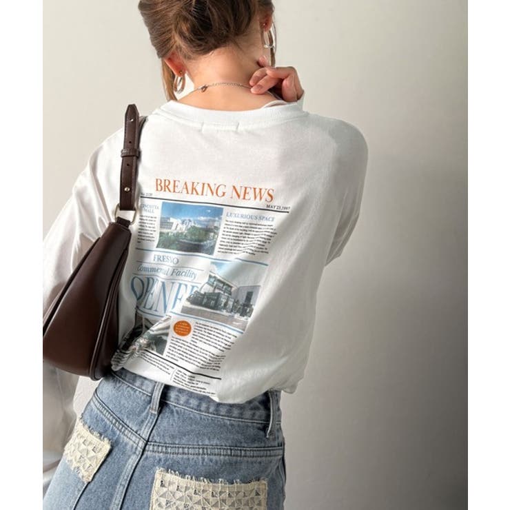 纏うだけで、洒落感アップデート◎綿100％ニュースペーパーロゴプリントオーバーサ… | Classical Elf  | 詳細画像10 