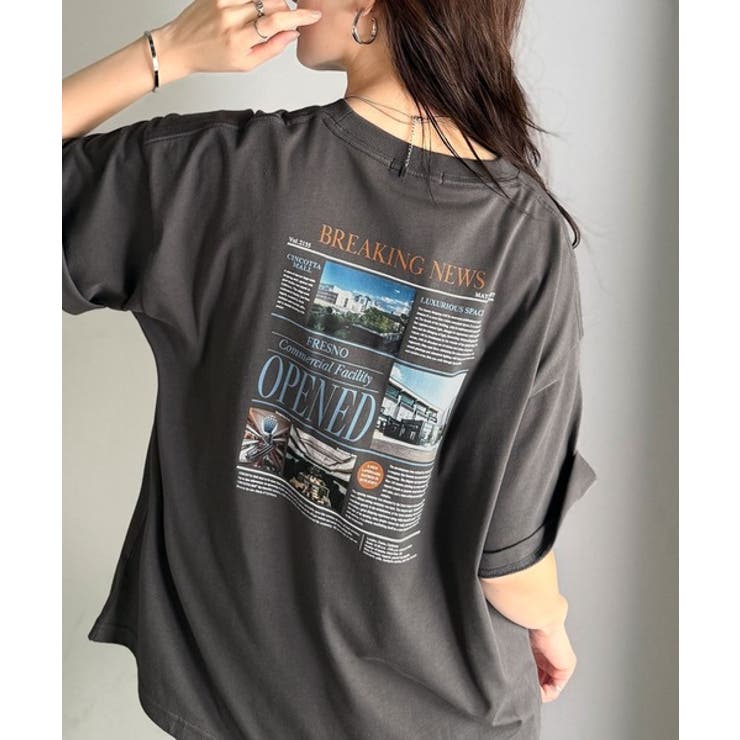 纏うだけで、洒落感アップデート◎綿100％ニュースペーパーロゴプリントオーバーサ… | Classical Elf  | 詳細画像36 