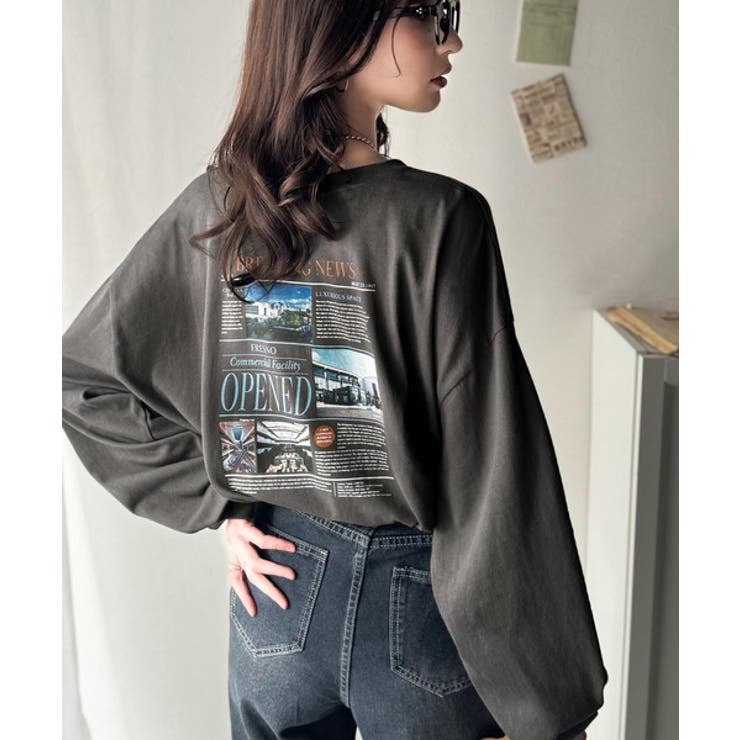 纏うだけで、洒落感アップデート◎綿100％ニュースペーパーロゴプリントオーバーサ… | Classical Elf  | 詳細画像40 