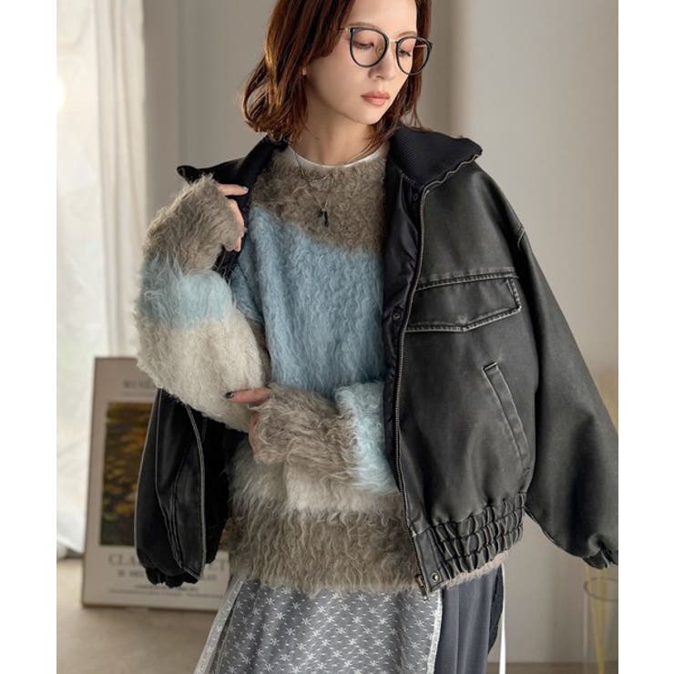 ゆるめのシルエットとニュアンス感が今っぽい。ふんわり♪ウェーブ柄ニット（長袖） | Classical Elf  | 詳細画像7 